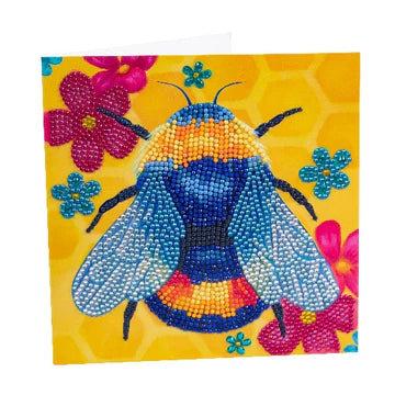 Crystal Art Card Kit Floral Bumble Bee