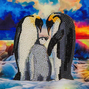 Crystal Art Card Kit Penguin Family