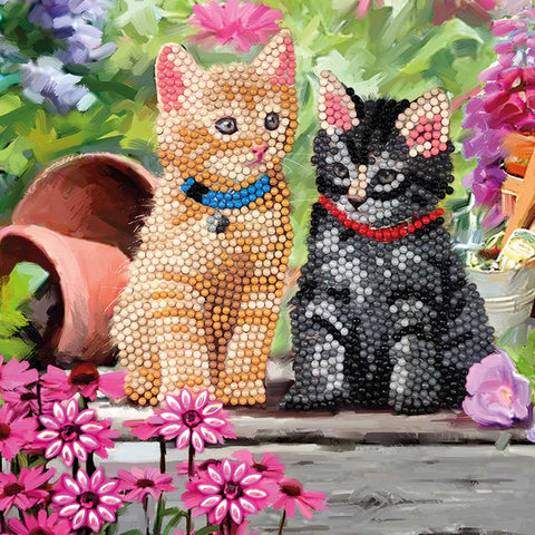 Crystal Art Card Kit Cat Friends