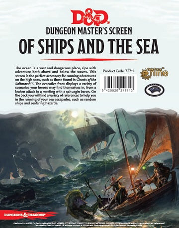 D&D RPG DM Screen Of Ships and the Sea