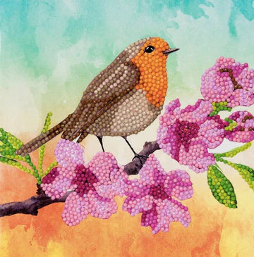 Crystal Art Card Kit Robin