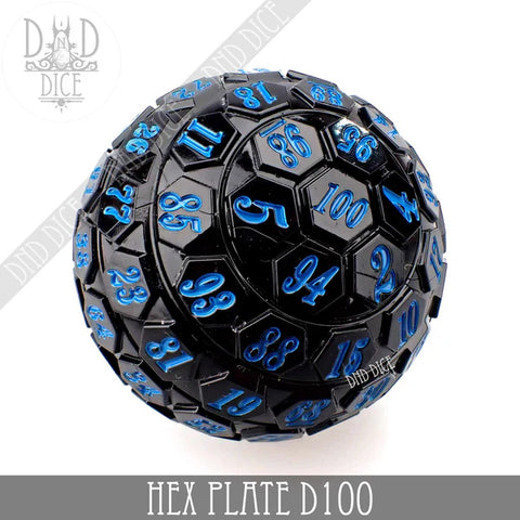 100 Sided Die - Black with Blue