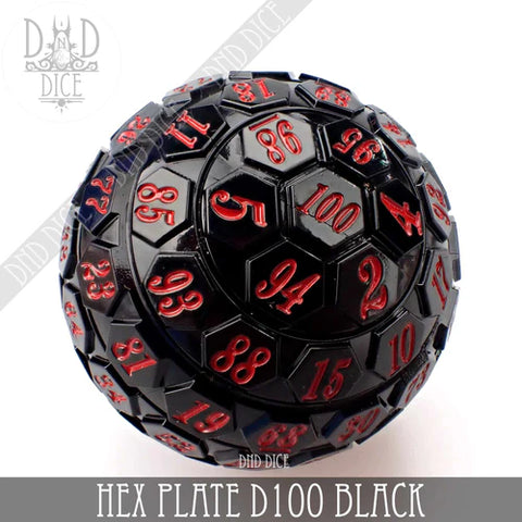 100 Sided Die - Black With Red