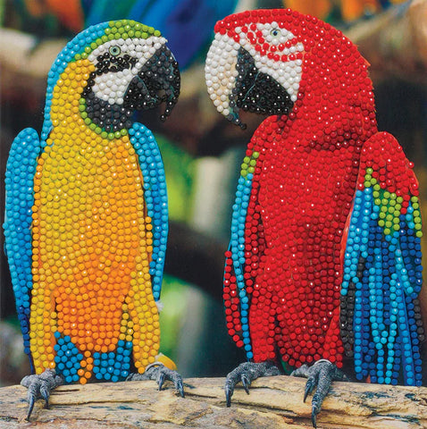 Crystal Art Card Kit Parrot Friends