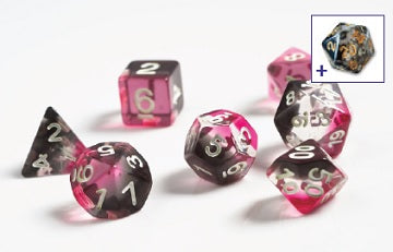 Translucent Pink, Clear, Black